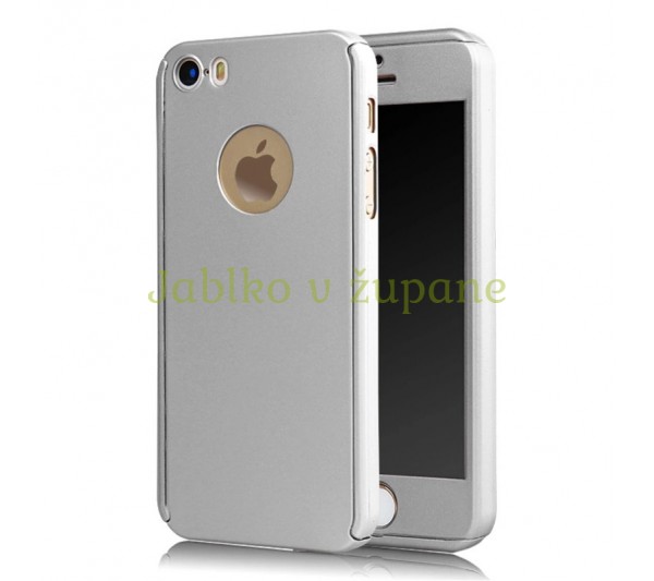 360° kryt Apple iPhone 5/5S/SE - strieborný